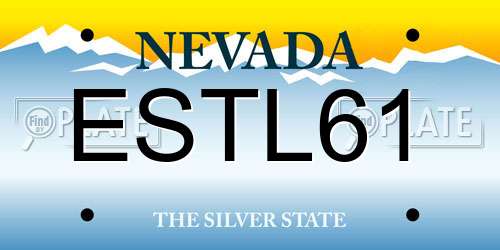 ESTL61 Nevada License Plate