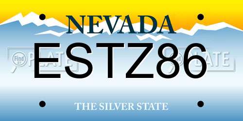 ESTZ86 Nevada License Plate