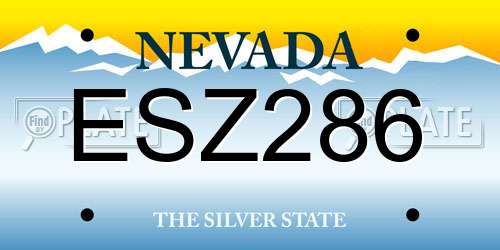 ESZ286 Nevada License Plate