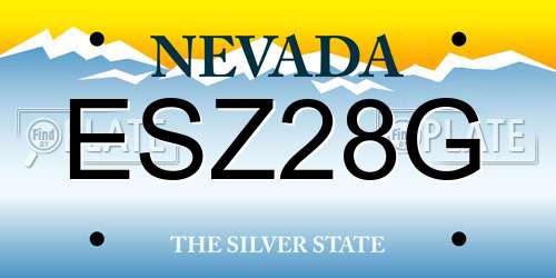 ESZ28G Nevada License Plate