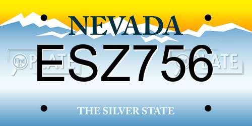 ESZ756 Nevada License Plate