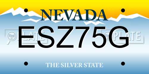 ESZ75G Nevada License Plate