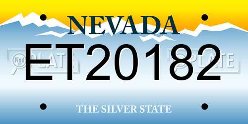 ET20182 Nevada License Plate