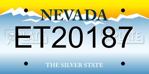 ET20187 Nevada License Plate