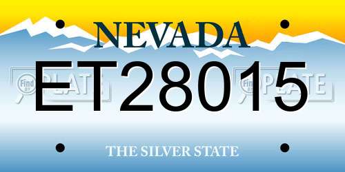 ET28015 Nevada License Plate
