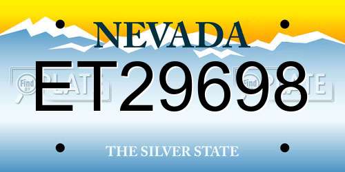 ET29698 Nevada License Plate
