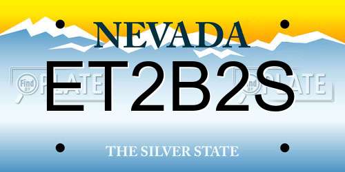 ET2B2S Nevada License Plate