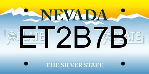 ET2B7B Nevada License Plate