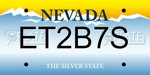 ET2B7S Nevada License Plate