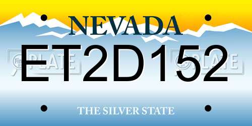 ET2D152 Nevada License Plate