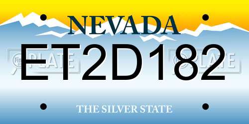 ET2D182 Nevada License Plate