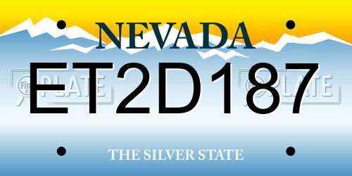 ET2D187 Nevada License Plate