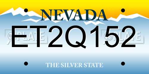 ET2Q152 Nevada License Plate