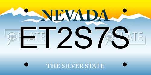 ET2S7S Nevada License Plate
