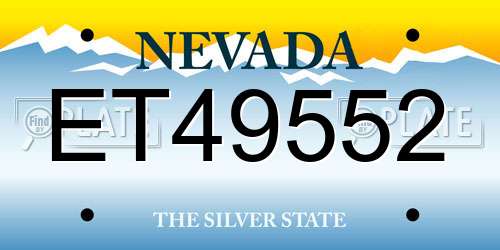 ET49552 Nevada License Plate
