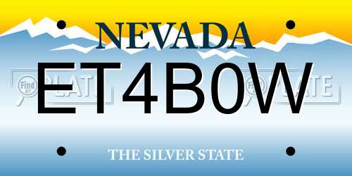 ET4B0W Nevada License Plate