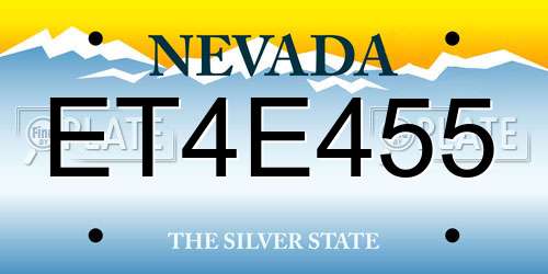 ET4E455 Nevada License Plate