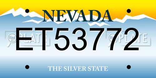 ET53772 Nevada License Plate