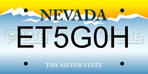 ET5G0H Nevada License Plate