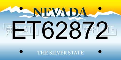 ET62872 Nevada License Plate