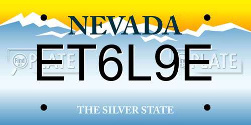 ET6L9E Nevada License Plate