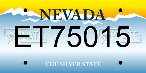 ET75015 Nevada License Plate