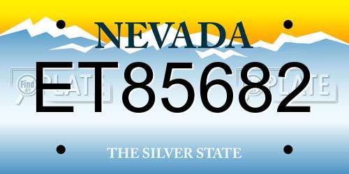 ET85682 Nevada License Plate