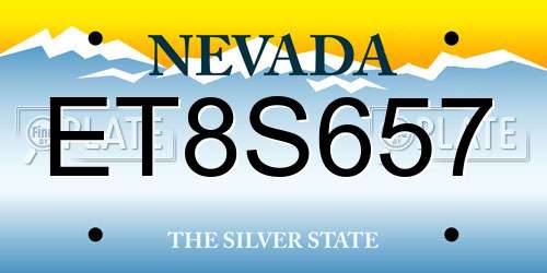 ET8S657 Nevada License Plate