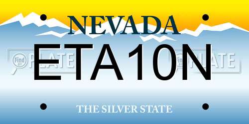 ETA10N Nevada License Plate