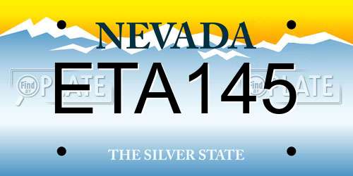 ETA145 Nevada License Plate