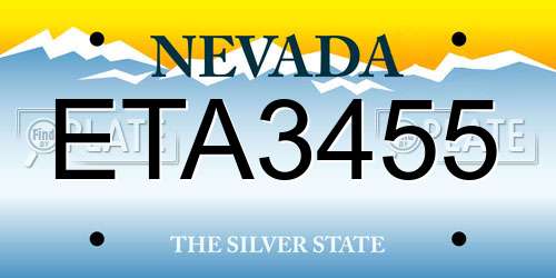 ETA3455 Nevada License Plate