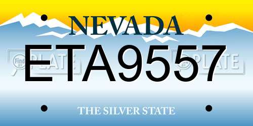 ETA9557 Nevada License Plate