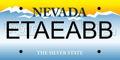 ETAEABB Nevada License Plate