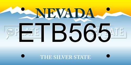 ETB565 Nevada License Plate