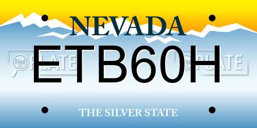 ETB60H Nevada License Plate