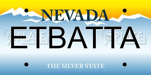 ETBATTA Nevada License Plate