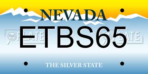 ETBS65 Nevada License Plate