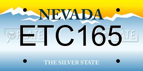 ETC165 Nevada License Plate