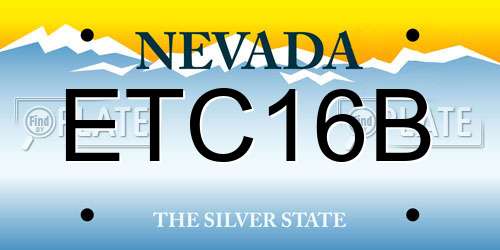 ETC16B Nevada License Plate