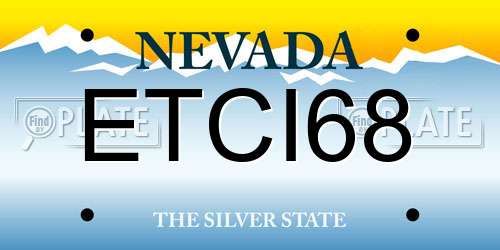 ETCI68 Nevada License Plate