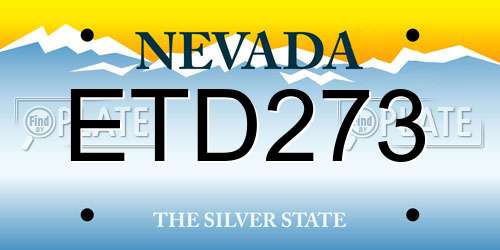 ETD273 Nevada License Plate