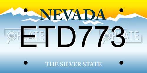 ETD773 Nevada License Plate