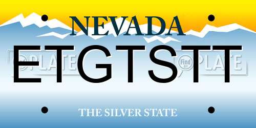 ETGTSTT Nevada License Plate
