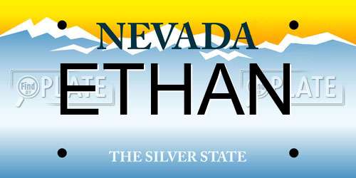 ETHAN Nevada License Plate