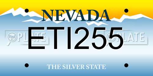 ETI255 Nevada License Plate