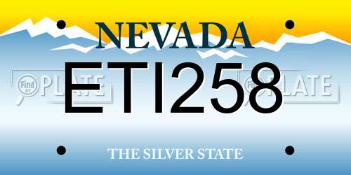 ETI258 Nevada License Plate