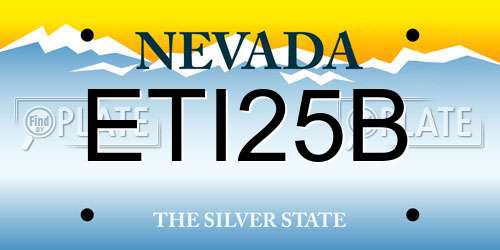 ETI25B Nevada License Plate
