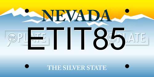 ETIT85 Nevada License Plate