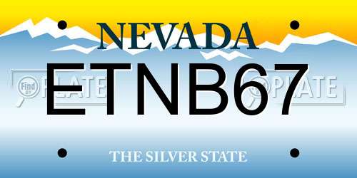 ETNB67 Nevada License Plate