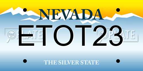 ETOT23 Nevada License Plate